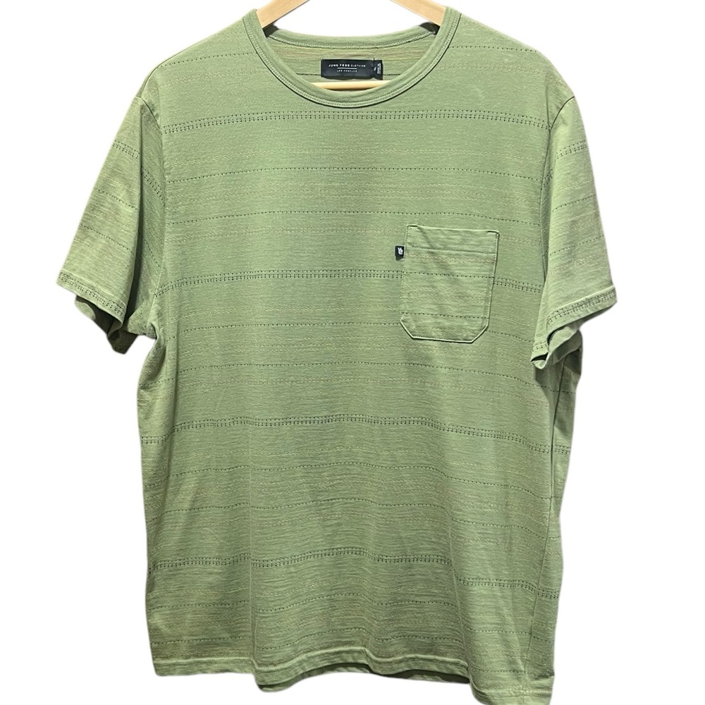 Junk Food Men's Green Striped Shor Sleeve Tee Shirt Size XL - Picture 4 of 13